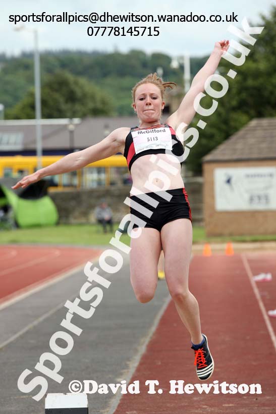 Senior womens long jump, EAP International Combined Events, Hexham Northumberland. Photo: David T. Hewitson/Sports for All Pics